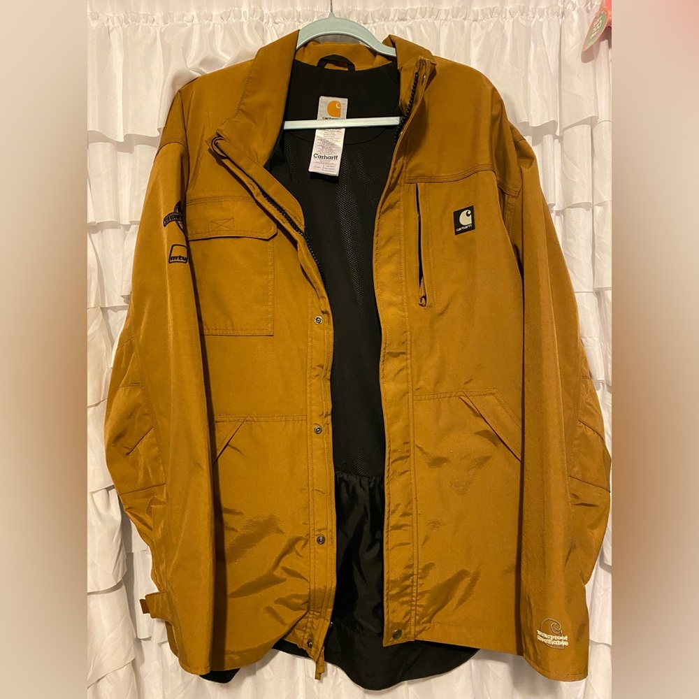 Large Beige Waterproof Carhartt Jacket